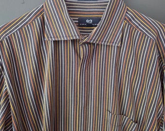 Vintage Phat Farm Striped Button Down Shirt Brown Size 16 4/5 Y2K