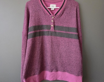 Urban Outfitters BDG Women's Cameron Henley Sweater Size M Purple Grunge Y2k