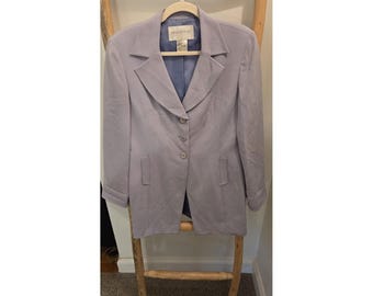 Vintage 100% Silk Hugo Buscati Collection Women's Lilac Blazer Size 8
