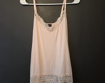 The Limited Women's Y2K Style Camisole Light Pink White Lace Cami Size M EUC