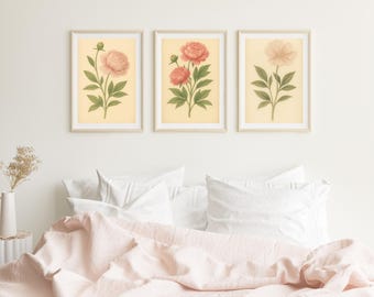 Vintage Peony Botanical Print | Elegant Floral Wall Art (Digital Download)