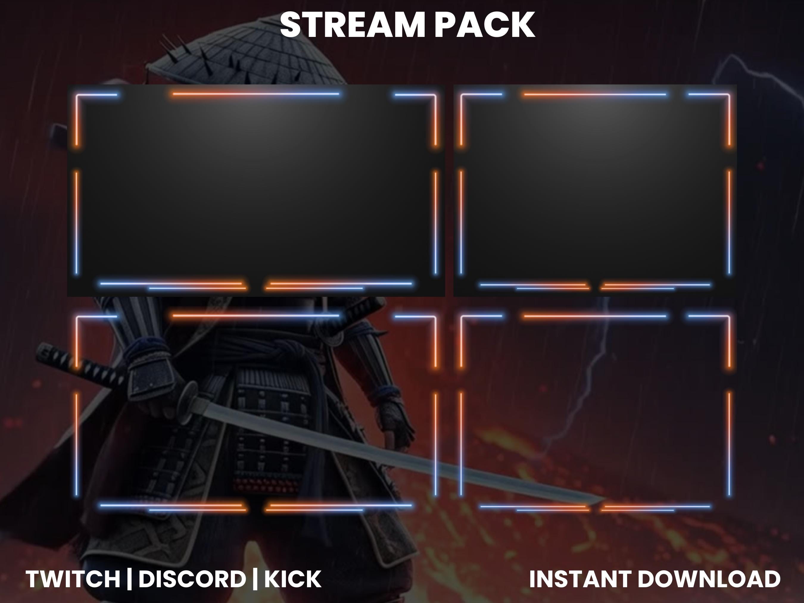 Samurai Twitch Stream Overlay Pack | Thunder Samurai | Ninja Overlay ...