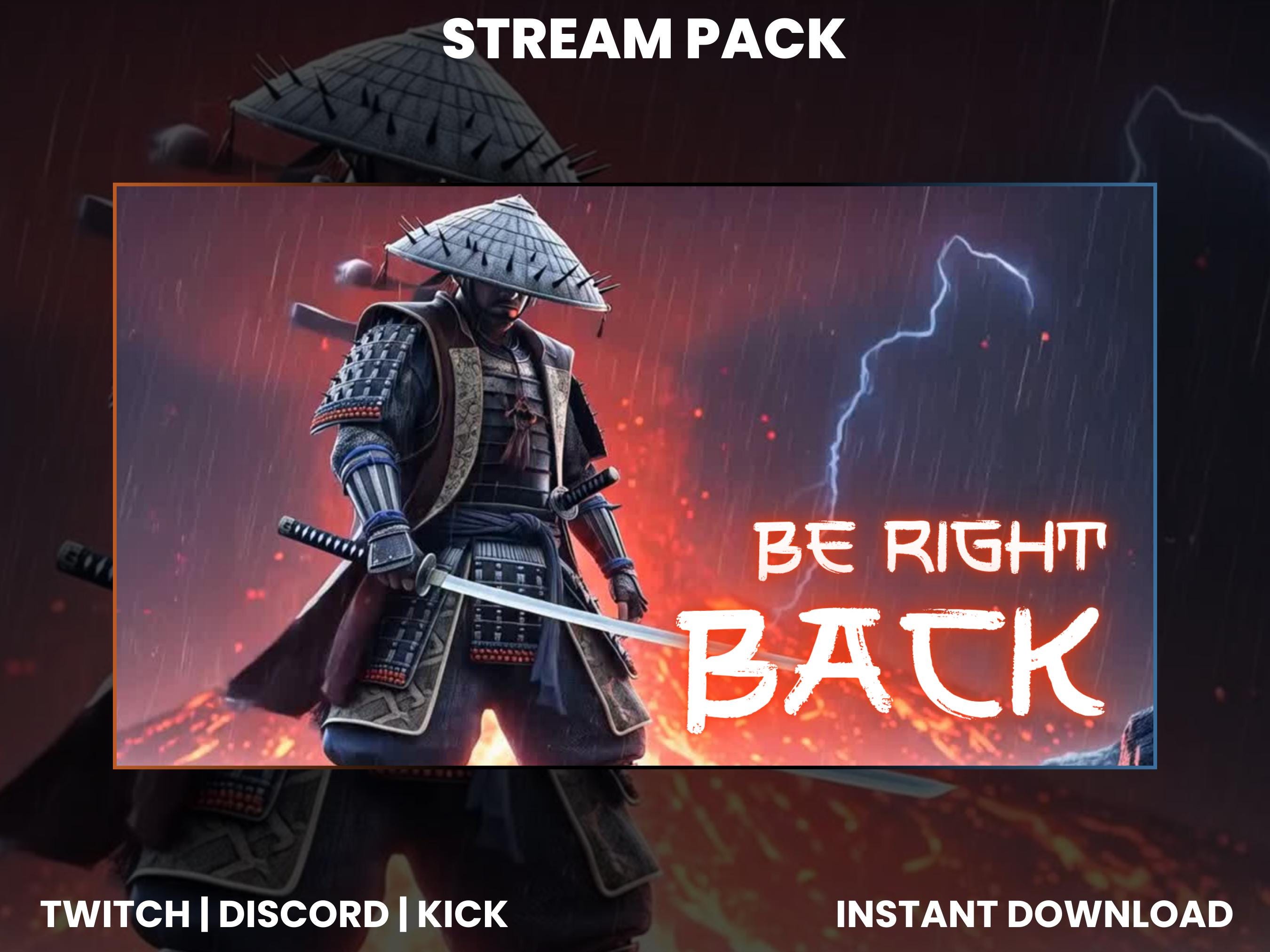 Samurai Twitch Stream Overlay Pack | Thunder Samurai | Ninja Overlay ...
