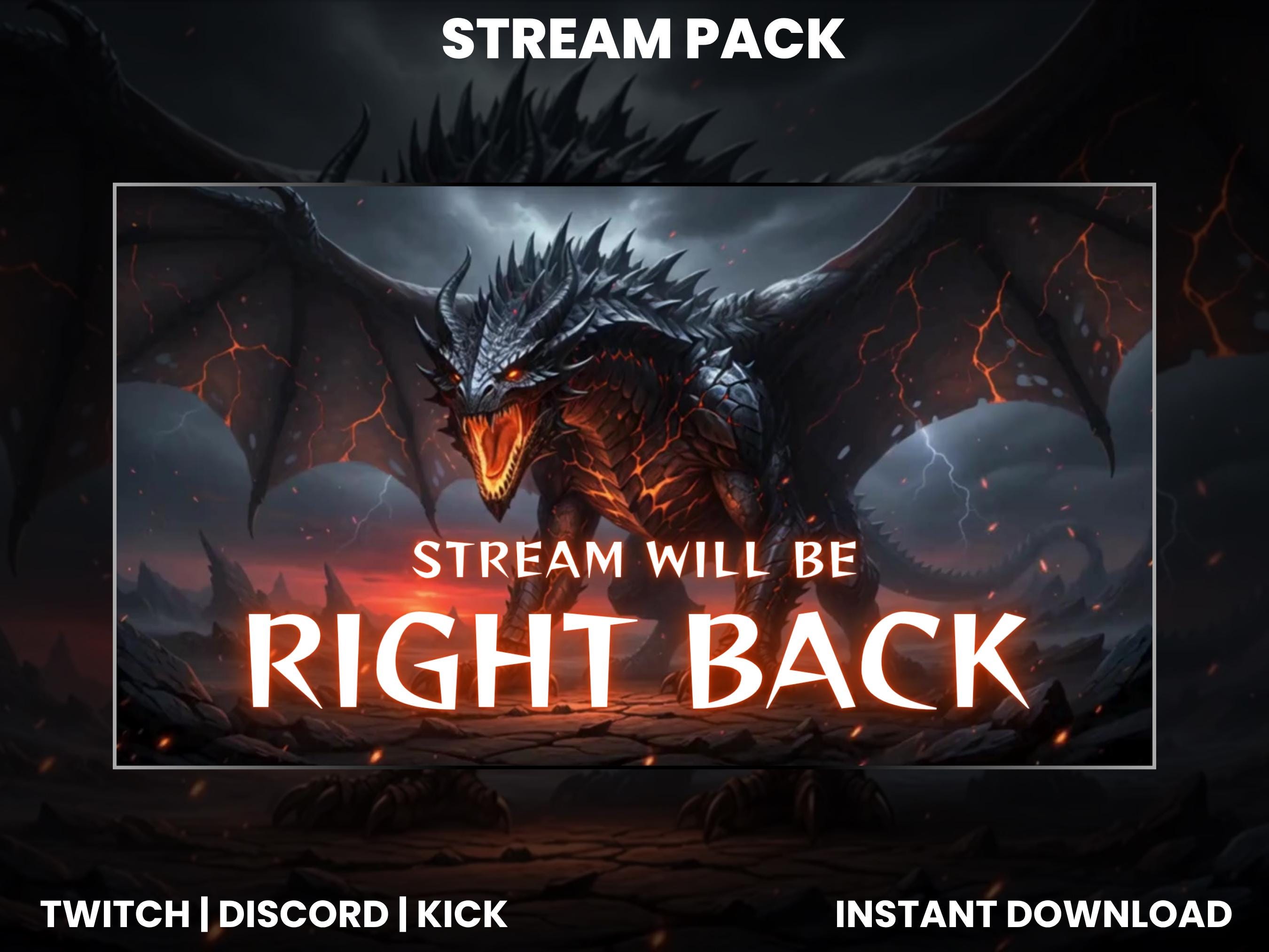 Dragon Twitch Stream Pack | Animated Overlay, Screens, Panels - Etsy