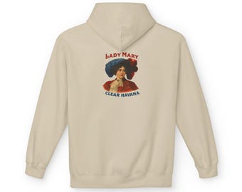 Lady Mary Vintage Hoodie, Restored 1900s Antique Lithograph Art, Retro Americana Graphic Sweatshirt, Heritage Advertising Aesthetic Pullover