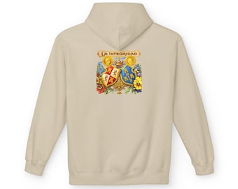 La Integridad Vintage Hoodie, Restored Antique Lithograph Art, Retro Americana Graphic Sweatshirt, Heritage Advertising Aesthetic Pullover