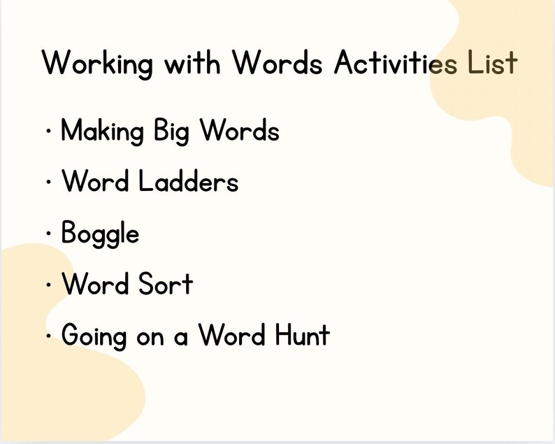Working With Words Activities - Etsy