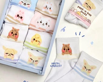 Stray Kids Peeking Crew Socks Kpop Gift SKZ Skzoo