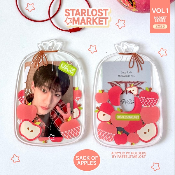 Sack of Apples Acrylic Photocard Holder Keychain