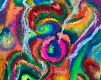 Original Artwork Painting: Abstract Electric Storm, Handmade One-of-a-Kind Canvas