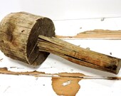 Large Wood Mallet Hammer Vintage Farm Ranch Carpenters Wooden Primitive Heavy Hand Tool Weathered Worn Salvaged Barn Find itsyourcountry