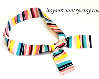 Neck Cooling Bandana Gel Neck Cooler Scarf, COOL Tie Wrap Heat Relief Headband Knotted Hairband Multi Color Stripe itsyourcountry