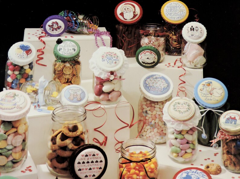 Jar Lid Cross Stitch Patterns For Every Event Vintage 1988 ...
