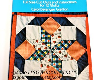 Vintage Geometric Patchwork Patterns Book Carol Grafton Dover Publications, 12 Full-Size Cardstock Quilt Templates itsyourcountry