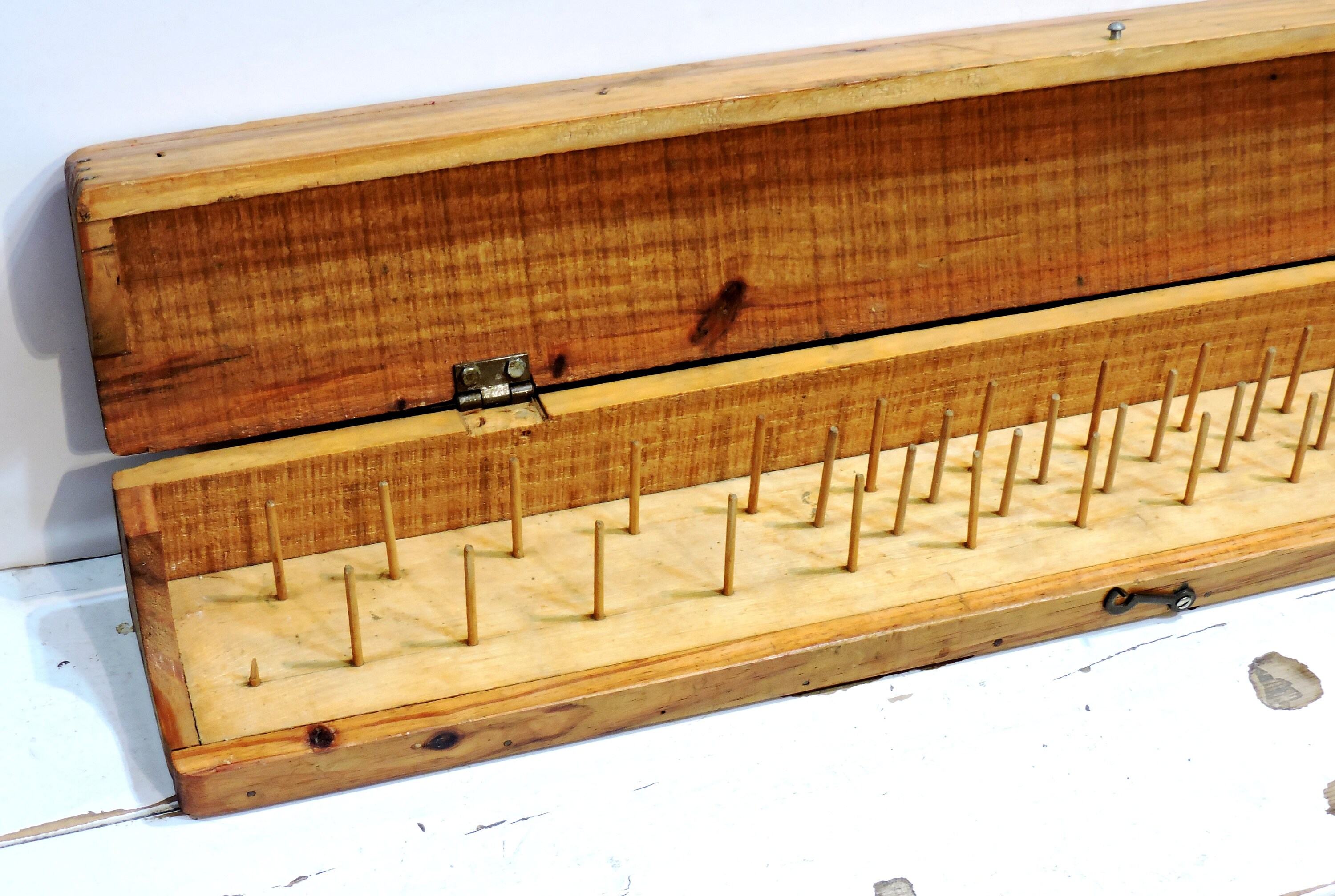 Vintage Wood Thread Spool Box Primitive Wooden Handcrafted Etsy