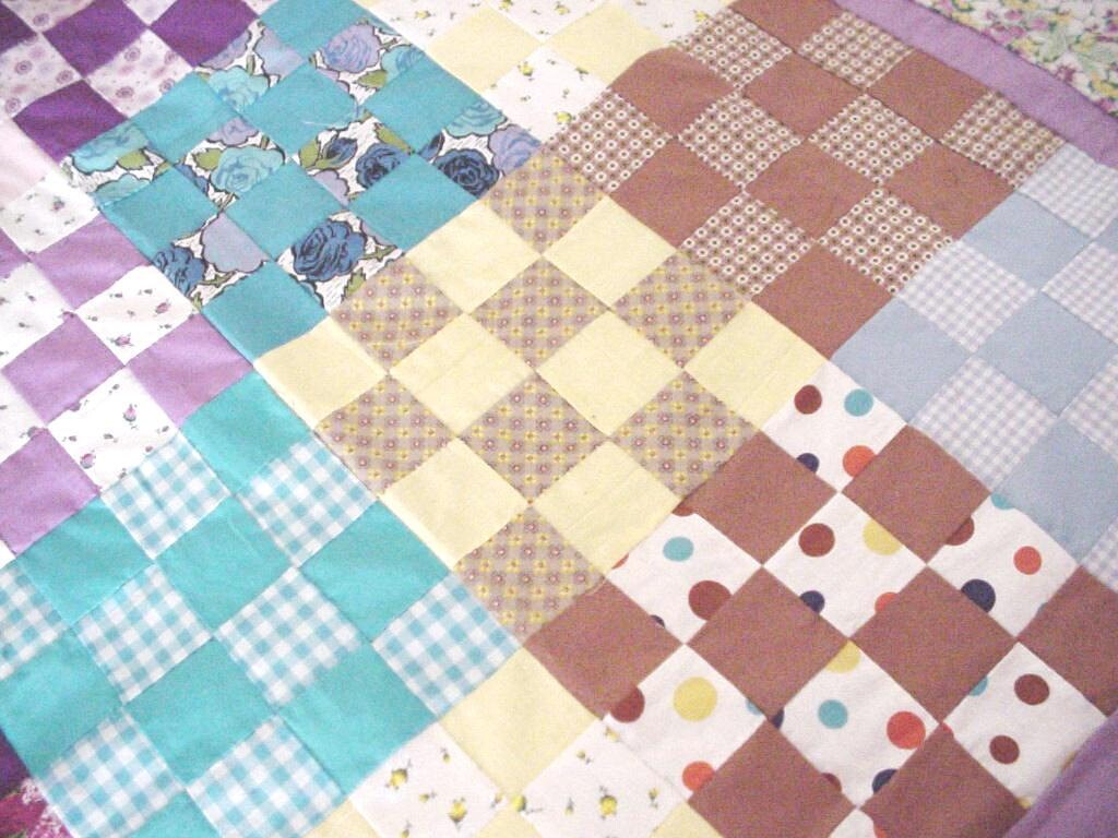 Vintage Quilt Top Feedsack 16 Patch Scrap Patchwork Quilt Etsy