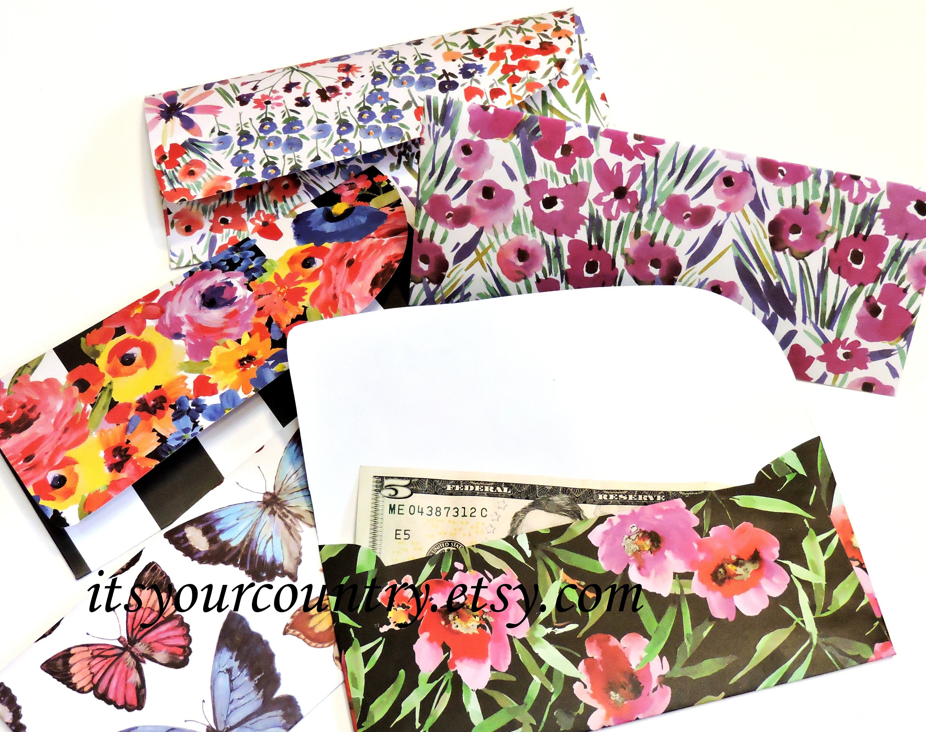 Floral Budget Envelopes Cash System Envelopes Wedding Etsy