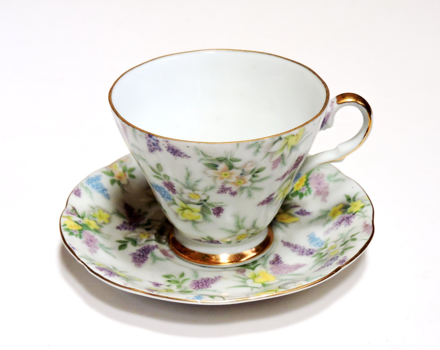 Lefton China Tea Cup n Saucer Vintage Collectible Hand Etsy