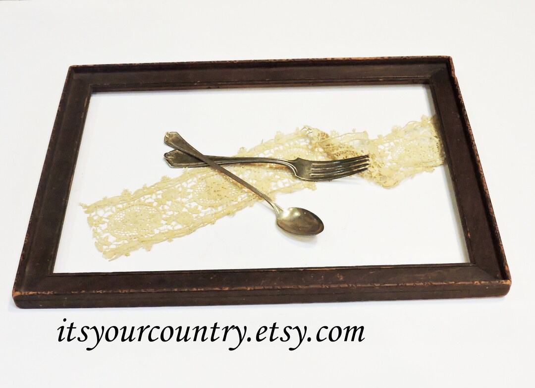 Antique Wood Frame Rectangle Open 10x14