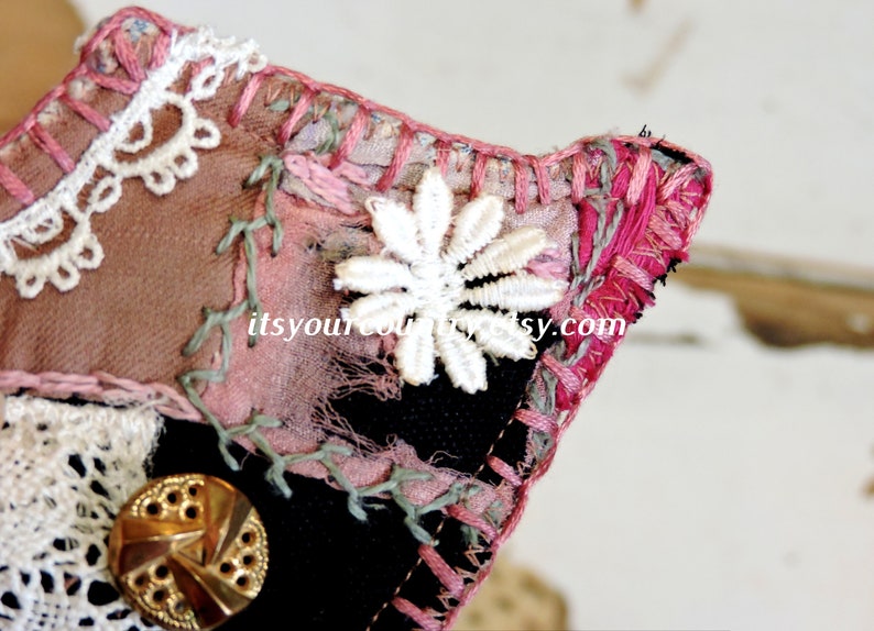 Victorian Textile Fiber Art Ornament or Brooch Lapel Pin Etsy