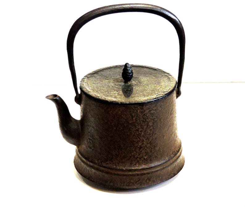 Vintage Japanese Tetsubin Black Cast Iron Water Kettle Nambu Etsy