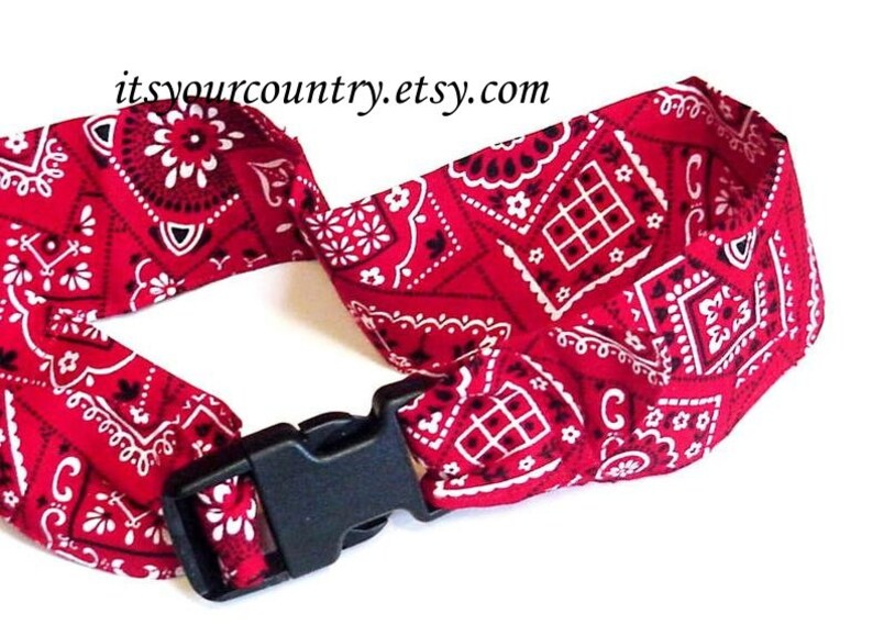 Dog Cooling Collar Red Bandana Fabric Neck Cooler W/ Buckle Etsy