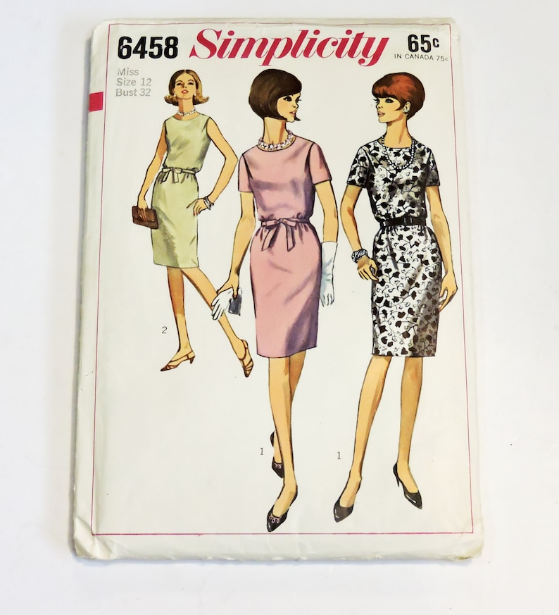 Simplicity 6458 Ladies Sheath Dress Sewing Pattern Miss Size Etsy