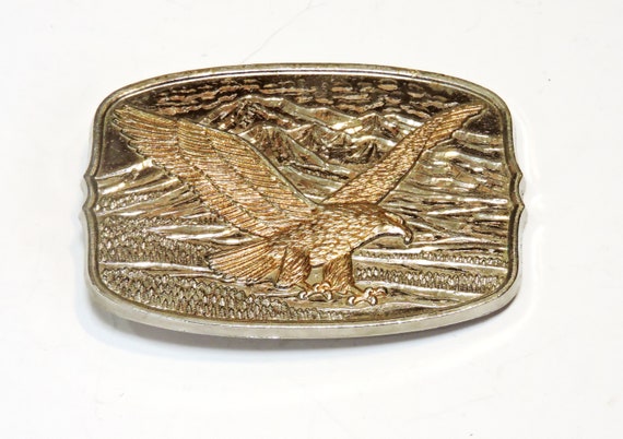 Eagle Belt Buckle Vintage Gold Silver Tone Metal Cowboy | Etsy