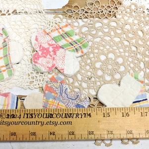 Lot De 14 Blocs De Couette Vintage Faits Main – Carrés Cottagecore, Shabby, Feedsack, USA