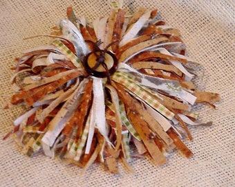 Shabby Autumn Corsage Original Fabric Brooch Neutral Brown Fall Flower Handmade OOAK Tattered Gypsy Boho Shawl Wrap Pin itsyourcountry