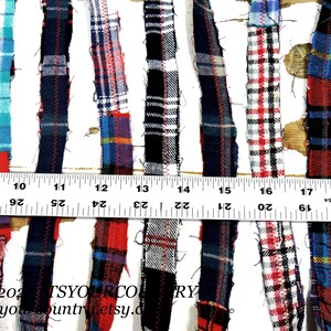 Plaid Flannel Fabric Rag Ribbon Artisan Multicolored Fiber Art Sewing Craft Trim Tattered Cotton Gift Wrap Textile Yarn itsyourcountry image 10