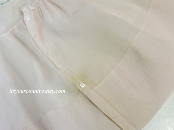 Vintage Infant Pink Baby Girl Dress Cotton Batist… - image 10