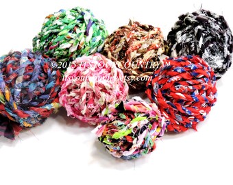 Samples of Tattered Hand-Twisted Fabric Twine one-Yard Length Prim Rag Rope Gift Wrap Craft Cord Textile Fiber Art Yarn itsyourcountry