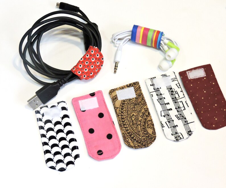 Fabric Cord Keepers Earbud Wrap Organizers Electronic Device Etsy