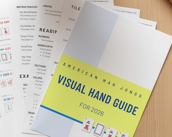 American Mahjong 2026 Visual Hand Guide Printable PDF | NMJL Beginner Cheat Sheet | Illustrated Mahjong Strategy Guide | Tile Chart