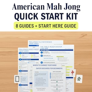Sistema de guías rápidas para principiantes de Mahjong americano / Guías de juego NMJL en PDF imprimible (descarga digital)