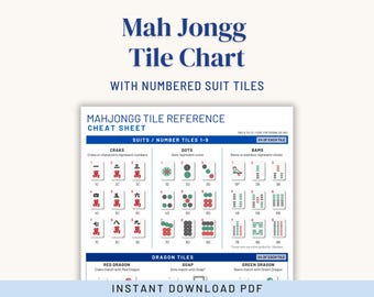 American Mahjong Tile Reference Chart with Numbers (PDF Download)