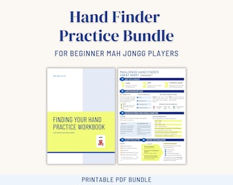 Mahjong Hand Finder Workbook and Cheat Sheet | Beginner Practice Set (Printable PDF)