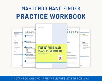 Mahjong Hand Finder Practice Workbook for Beginners (Printable PDF)