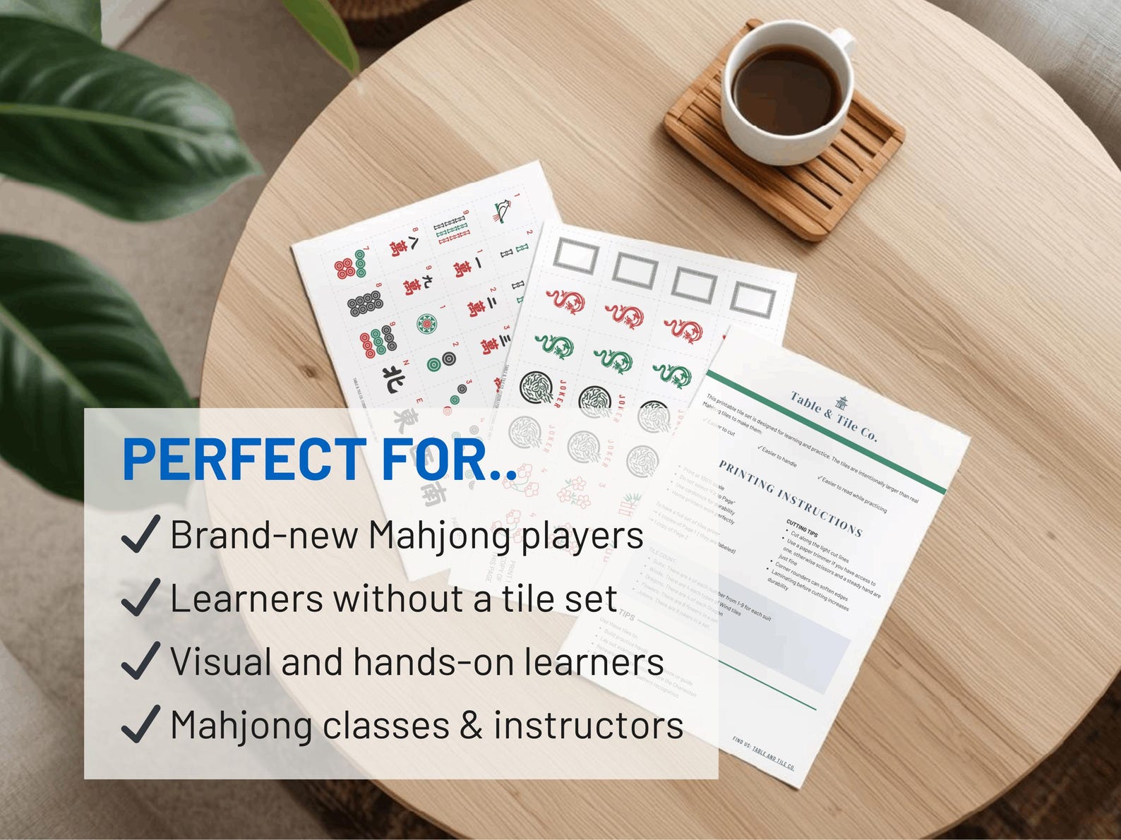 Printable Mahjong Tile Practice Set for Beginners | American Mah Jongg ...