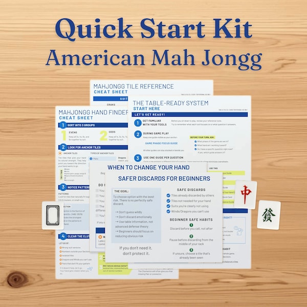 American Mahjong Beginner Cheat Sheet System | NMJL Game Guides Printable PDF (Digital Download)