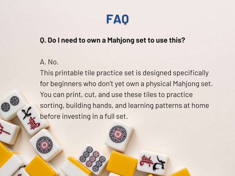 Printable Mahjong Tile Practice Set for Beginners | American Mah Jongg ...