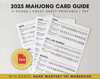 American Mahjong Cheat Sheet, Beginner-Friendly PDF Guide (Digital Download)