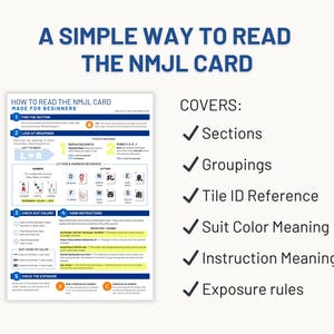 Guia de Cartas de Mahjong NMJL, Referência Imprimível para Iniciantes em Mahjong Americano imagem 4