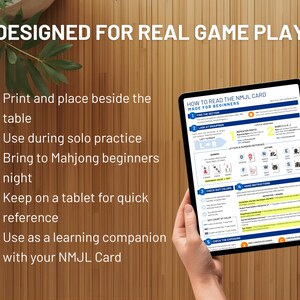 American Mahjong NMJL card guide designed for practice and study, helping beginners learn how to read the official league card without pressure or confusion.
