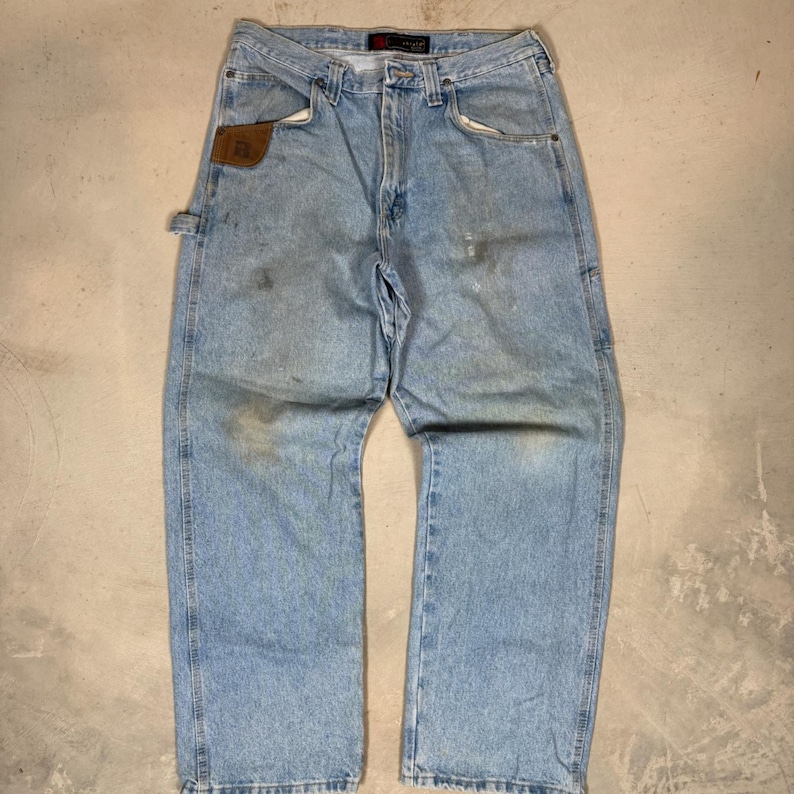 Wrangler Riggs Workwear, pantalones vaqueros de trabajo para hombre, talla 34x30, lavado claro, de mezclilla, 3W020VI imagen 2