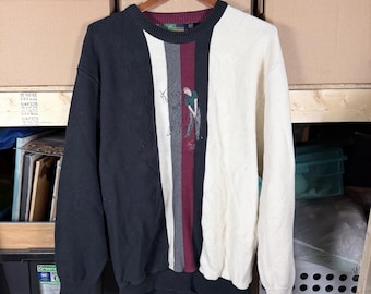 Steve Stricker Fairway Sport Mens XXL Golf Scene Embroidered Sweater Made in USA