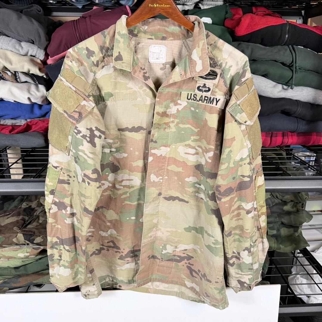 US Army Combat Uniform Jacket ACU Pattern Medium Long Mens Military ...