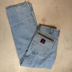 Wrangler Riggs Workwear, pantalones vaqueros de trabajo para hombre, talla 34x30, lavado claro, de mezclilla, 3W020VI imagen 1
