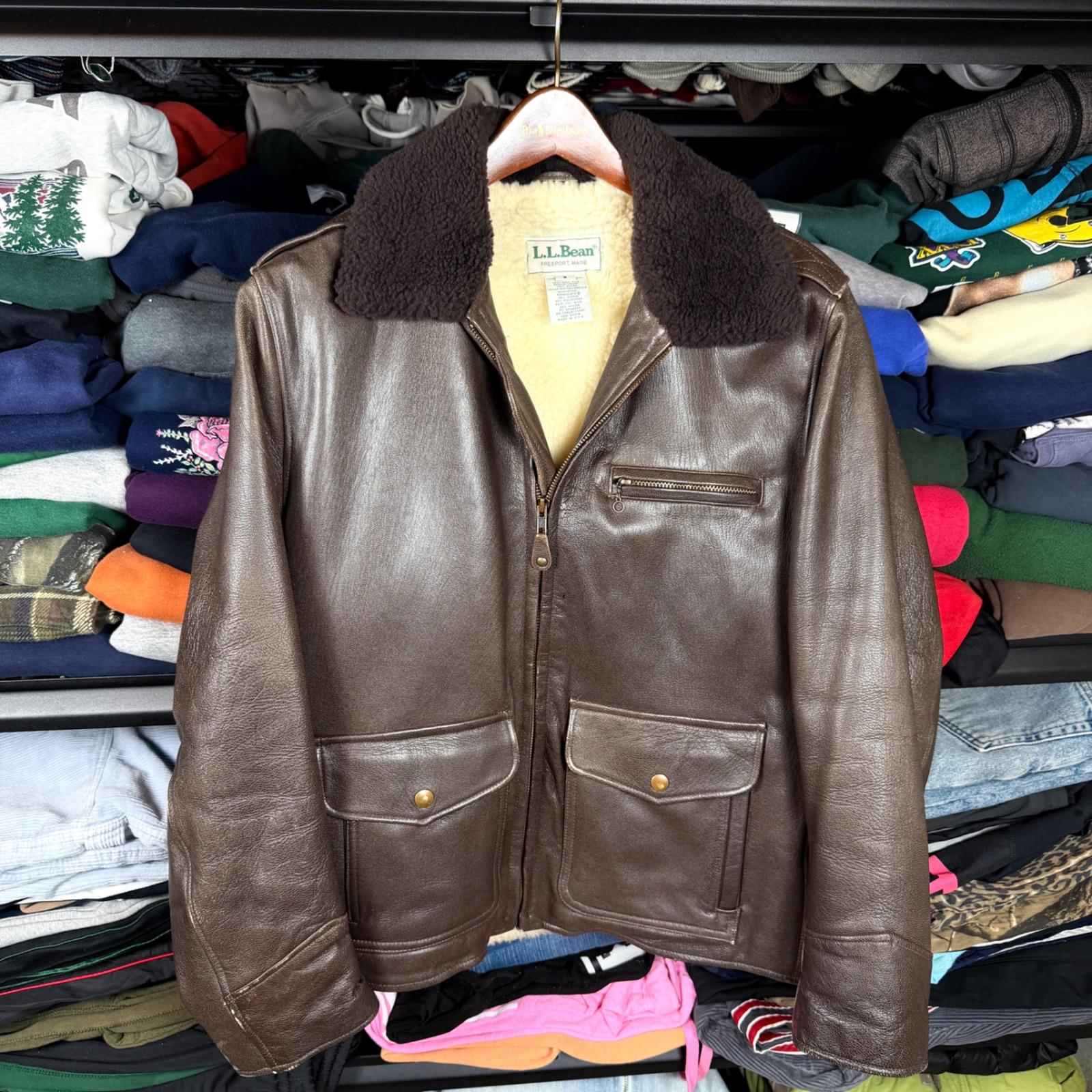 Ll Bean Leather Flight Jacket - Etsy